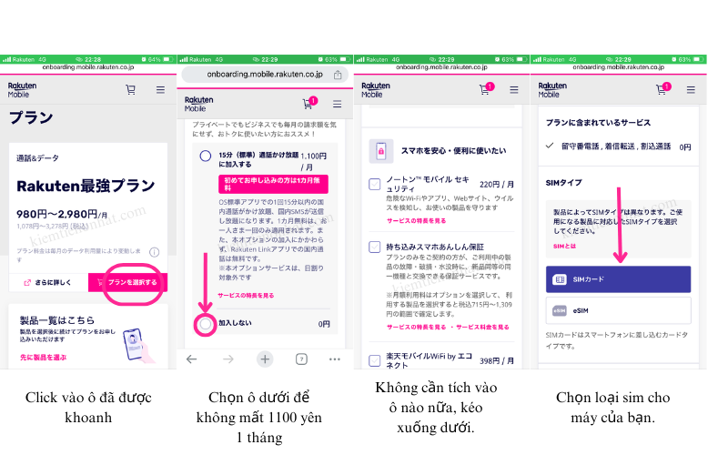 đăng ký Sim Rakuten online