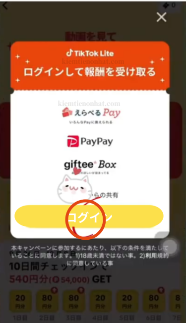 Đăng ký Tiktok Lite Japan nhận ngay 5000 Point